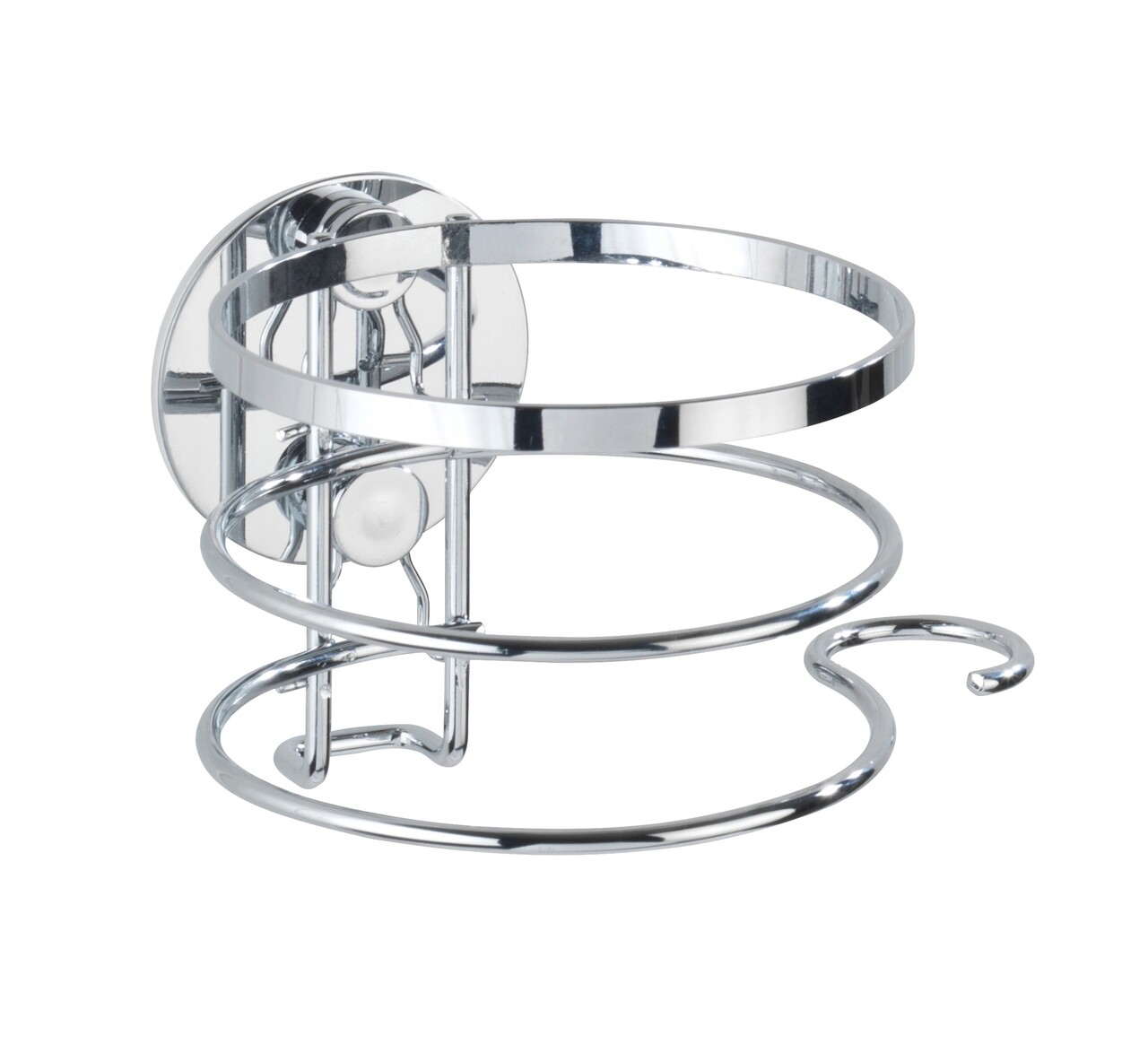 Suport pentru uscatorul de par Turbo-Loc, Wenko, 12.5x11.5x9 cm, inox, argintiu lucios - view 2