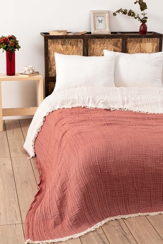 Cuvertura matlasata dubla, Muslin - Tile Red (170 x 250) v2, DC Home, Bumbac 