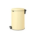 Cos de gunoi cu pedala, Brabantia, NewIcon Mellow Yellow, 20 L, 38x29x46.7 cm, otel, galben pastel