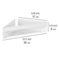 Etajera de colt pentru baie Genova, Wenko, 36x17x8 cm, inox, alb