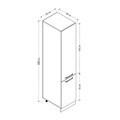 Dulap pentru bucatarie, Hanah Home, Minar, 45x222x58 cm, Alb