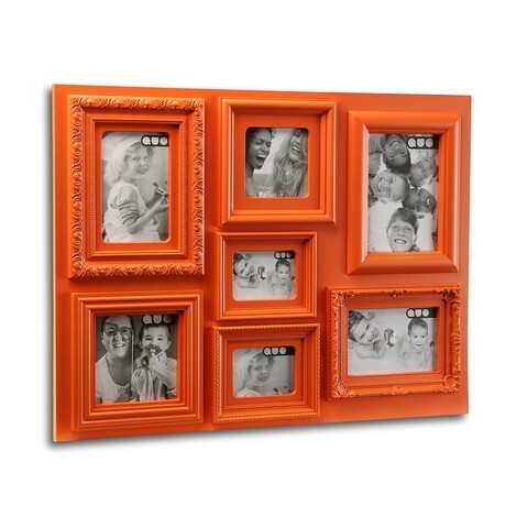 Rama foto Melody, Versa, 7 fotografii, 47x53 cm, plastic, portocaliu