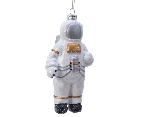 Glob Astronaut, Decoris, 5.2x7.4x13 cm, plastic, alb