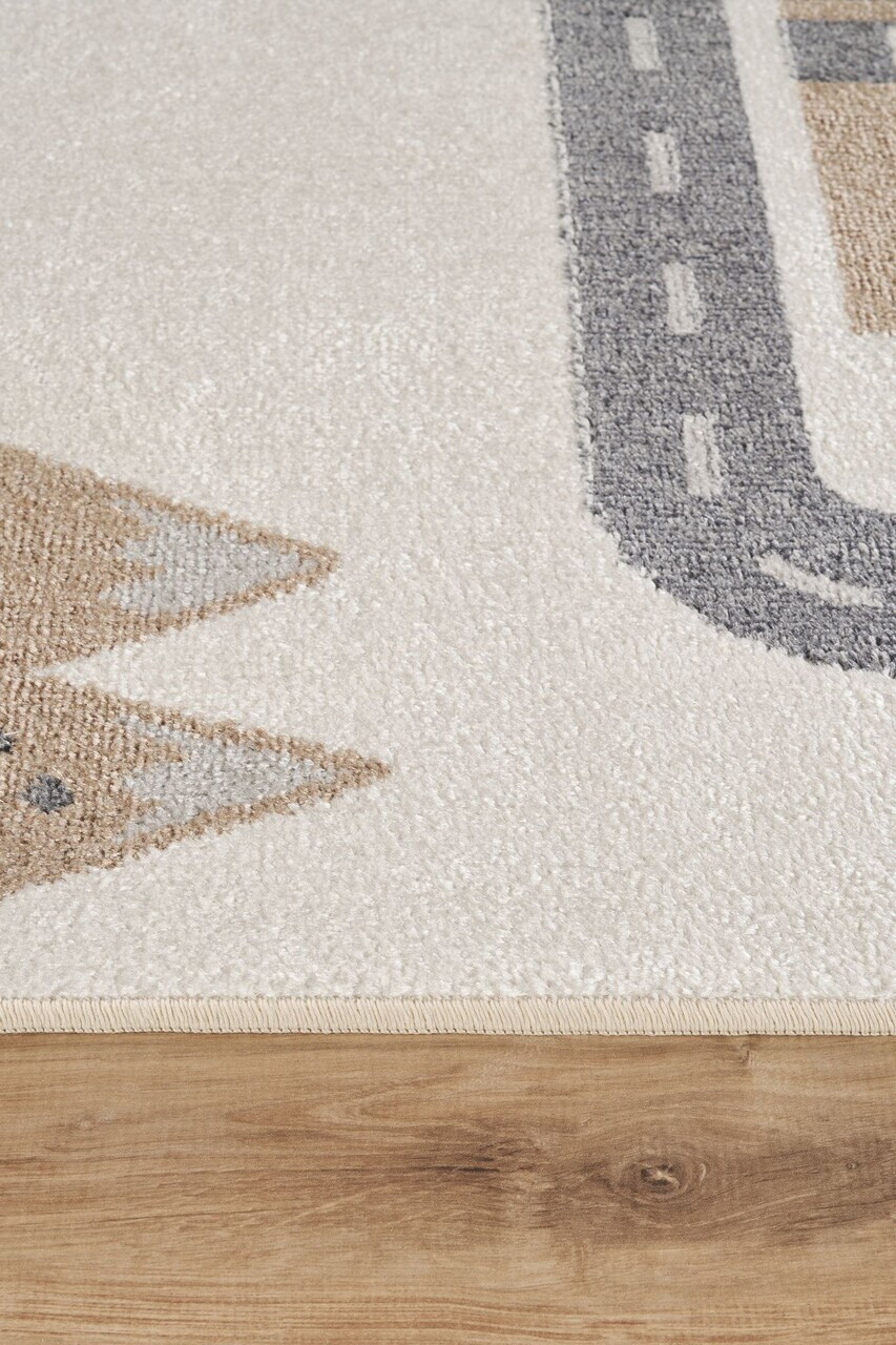 Covor, Bohem Kids Road, 160x230 cm, Poliester, Crem / Gri — imaginea 2