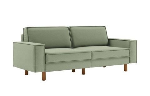 Canapea 3 locuri, Atelier del Sofa, 918CMF1235, Cadru: 100% OȚEL, Verde marin / Nuc
