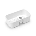 Suport baie cu montaj pe bara de dus, Brabantia, Caddy White, 24.4x13.3x7.5 cm, polipropilena, alb
