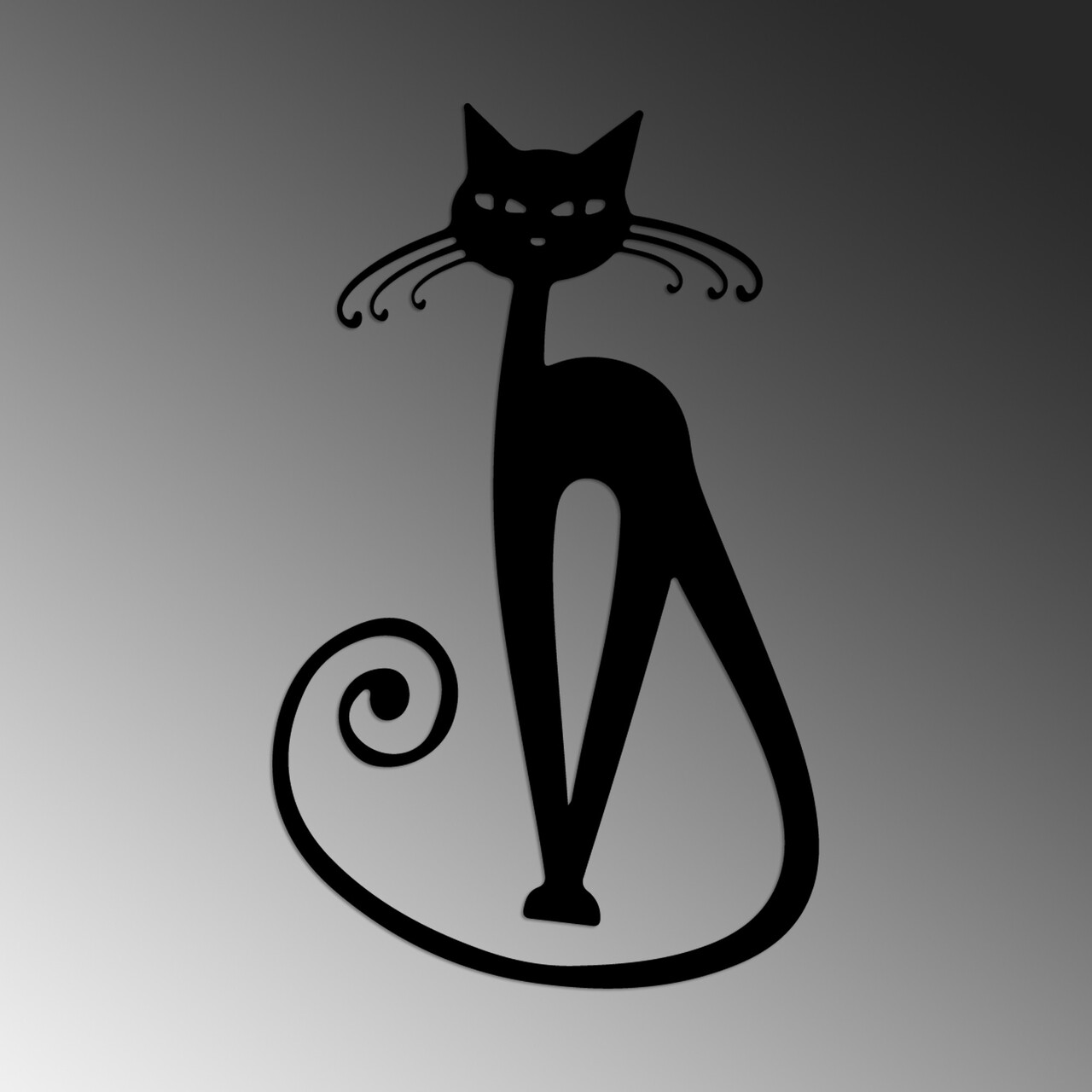 Decoratiune de perete, Cat 6, Dimensiune: 37 x 60 cm, Negru - view 5