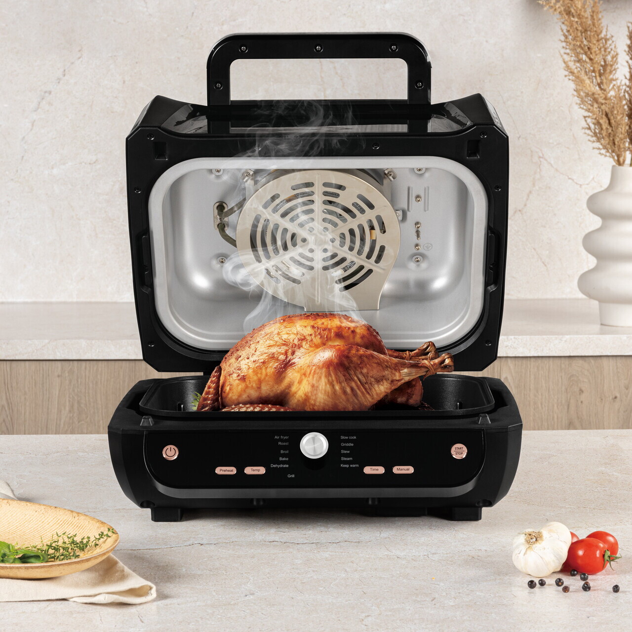 Gratar electric 12 in 1 Berlinger Haus, Black Rose, 1750W, 6 L, 40x40x25.5 cm, negru - imagine 14