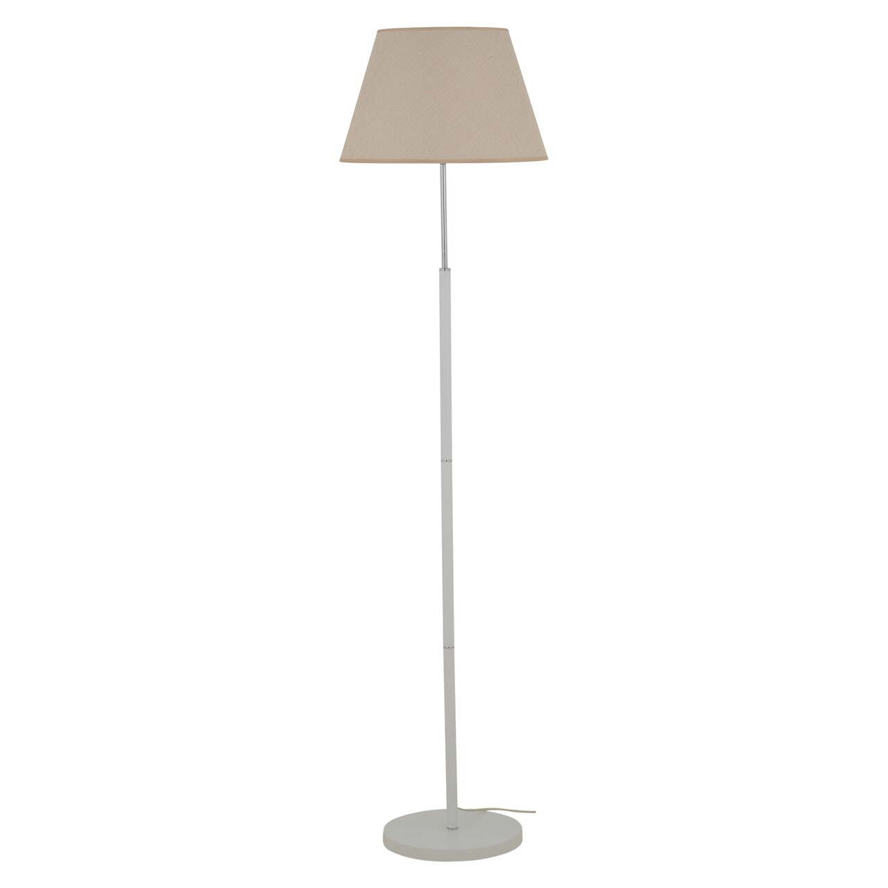 Lampadar, Agneta, H.160 D.42 Cm, E27, 60W, Metal/textil, Crem/argintiu