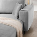 Coltar extensibil dreapta 4 locuri ELTAP, RT-03NU, Dalia, 289x190x95 cm, lemn/poliester, gri deschis