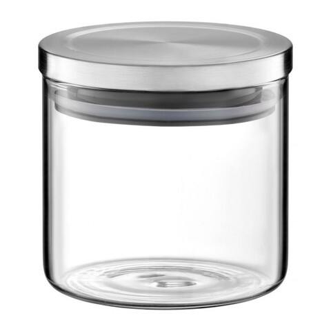 Borcan din sticla cu capac metalic roxy, ambition, 600 ml