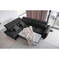 Coltar extensibil stanga 4 locuri ELTAP, LT-06NU, Noble, 255x201x100 cm, lemn/poliester, gri inchis
