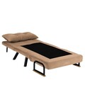 Canapea extensibilă cu 1 loc, Futon, 859FTN2865, Metal , Maro deschis