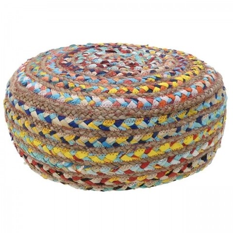 Taburet decorativ InArt, 45x20 cm, iuta, Multicolor