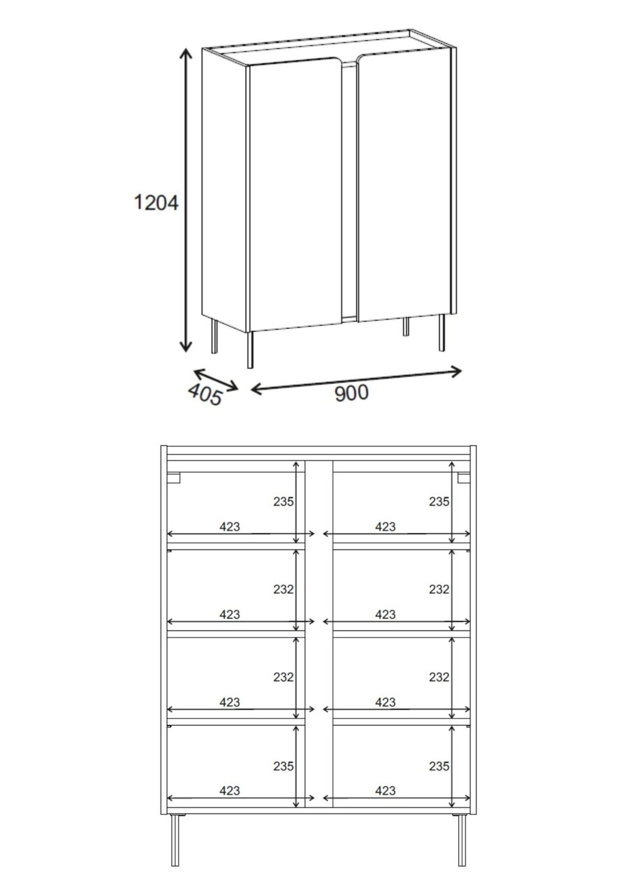 Bufet, Hanah Home, Lucile, 90x120.4x40.5 cm, PAL, Santstone / Stejar Sepet — imaginea 7