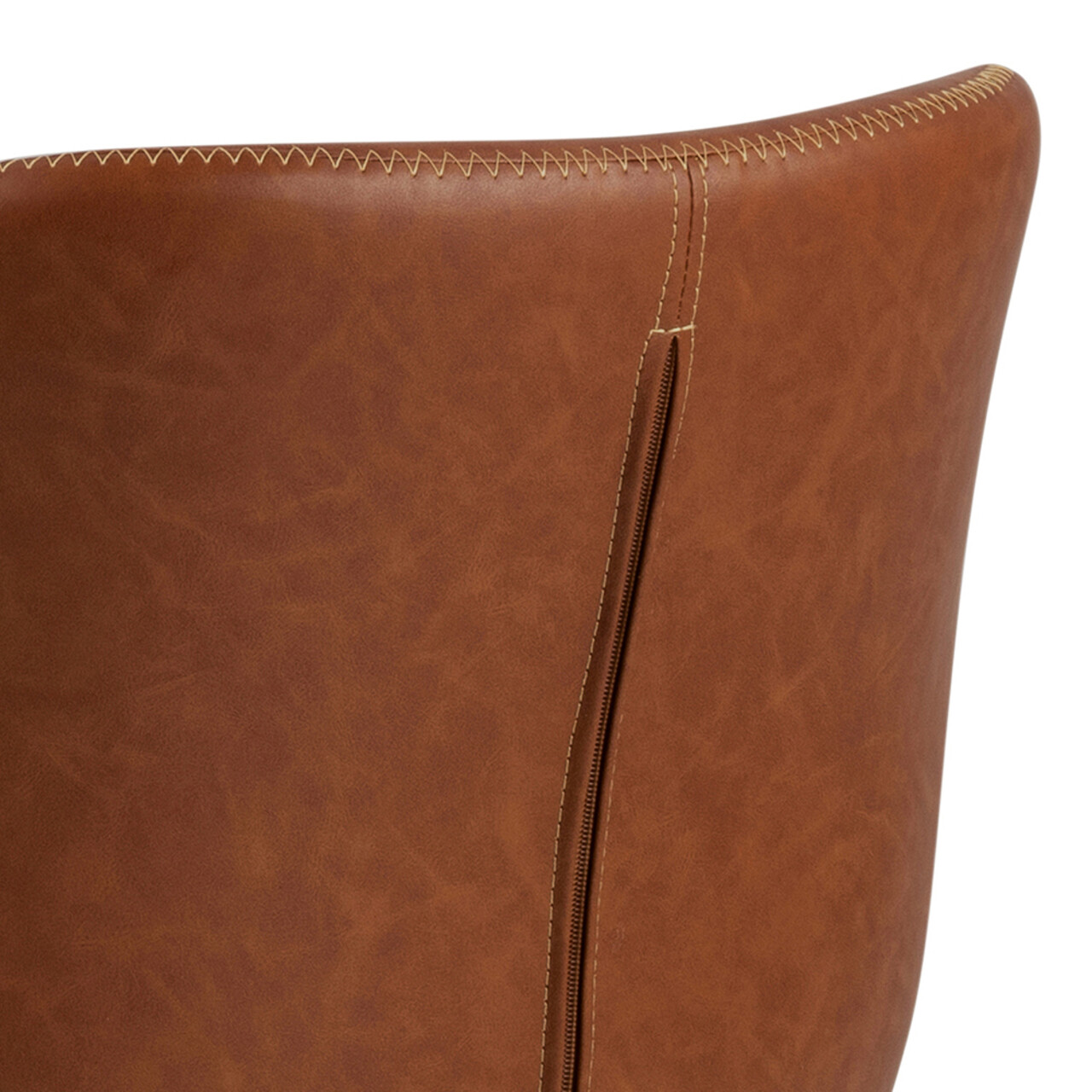 Scaun Batilda -A1, Actona, 47x53x82.5 cm, piele ecologica/lemn de cauciuc, brandy - view 4