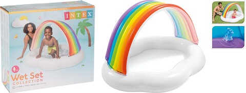 Piscina gonflabila pentru copii Rainbow, 82 L, 142x119x84 cm, polivinil, multicolor Excellent Houseware