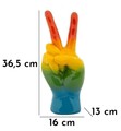 Figurina /sculptura decorativa Rainbow Hand Victory , Mauro Ferretti, 16x13x36 cm, polirasina, multicolor