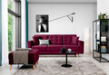 Canapea extensibila 3 locuri ELTAP, Ask03, Asgard, 233x92x93 cm, lemn/poliester, roz inchis
