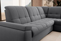 Coltar extensibil dreapta 3 locuri ELTAP, RT-06SO, Sado, 272x192x95 cm, lemn/poliester, gri inchis