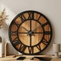Ceas de perete, MET-MDF-UYART-2020, Dimensiune: 50 x 50 cm, Negru