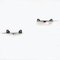 Raft de perete 2 piese WR042, Evila Originals, 21x6x15 cm, lemn de carpen, negru/alb