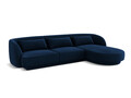 Coltar dreapta 4 locuri, Tulum, Cosmopolitan Design, 255x156x70 cm, catifea, albastru regal