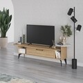 Comoda TV, Decortie, Ada, 188 x 42.6 x 40 cm, pal melaminat, stejar