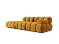Canapea modulara 4 locuri cotiera stanga, Bellis-51, Micadoni Home, 282x94x70 cm, catifea, galben