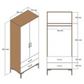 Dulap pentru haine, Hommy Craft, Kumsal T, 80x47.5x201.4 cm, PAL, Maro/Crem