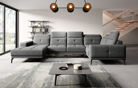 Coltar dreapta 6 locuri ELTAP, RT-04FL, Neviro, 350x201x77 cm, lemn/poliester, gri