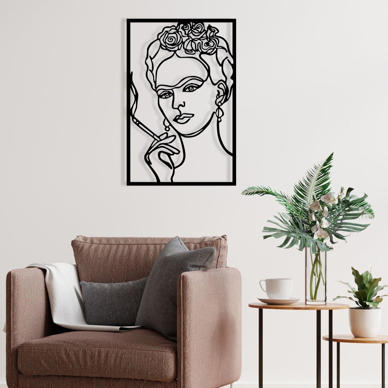Decoratiune de perete, Kahlo, Dimensiuni: 34 x 52 cm, Negru - view 2