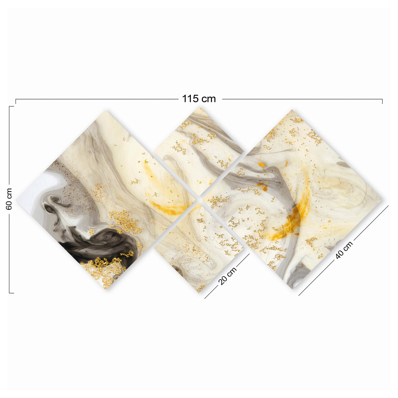 Set 4 tablouri decorative, 4MDF2032515, MDF, Imprimat UV, Multicolor
