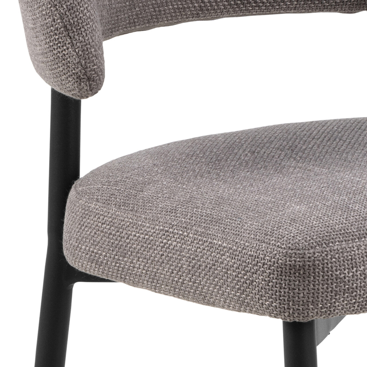 Scaun Edina, Actona, 56x55x77 cm, tesatura structurata/otel, gri maro deschis - view 2