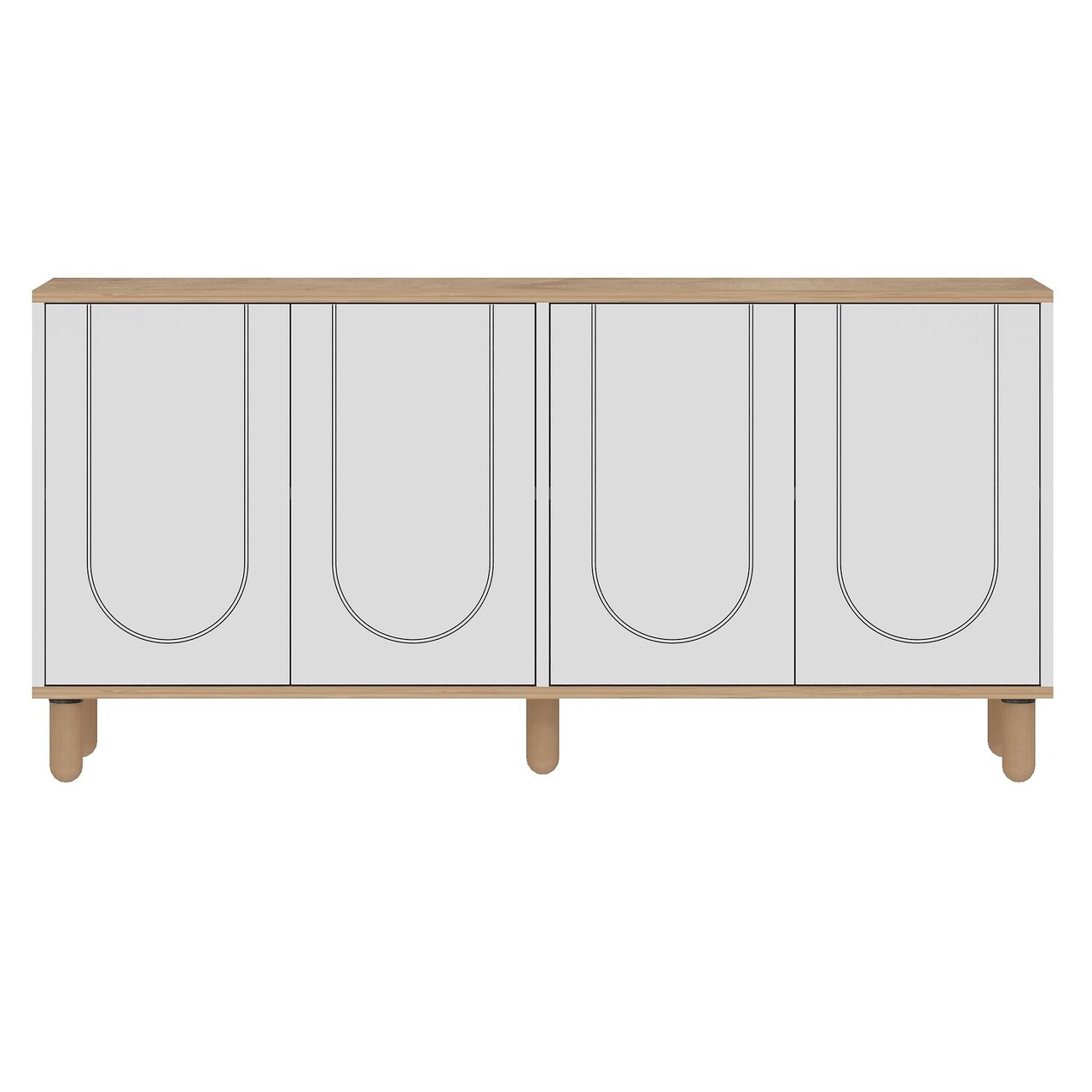 Consola, Hanah Home, Elaris, 150x73x36 cm, PAL, Stejar Safir / Alb - imagine 4
