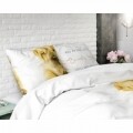 Lenjerie de pat dubla Beauty Sleep White, Royal Textile, 3 piese, 200 x 220 cm, 100% bumbac, multicolora