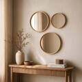Set oglinzi decorative (3 bucăți), Hanah Home, Circle 3, LEMN MASIV DE FAG, Stejar