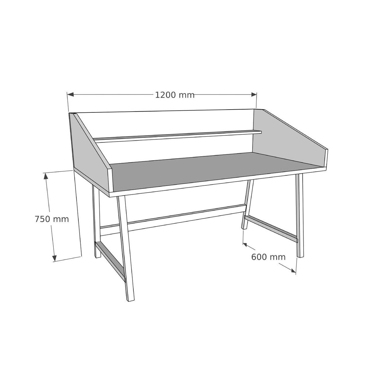 Birou, Woodface, Mely, 120x75x60 Cm, Lemn, Natural