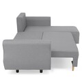 Coltar extensibil cu lada si sezlong interschimbabil, Lecce, L.230 l.76/140 H.90, stofa, gri deschis
