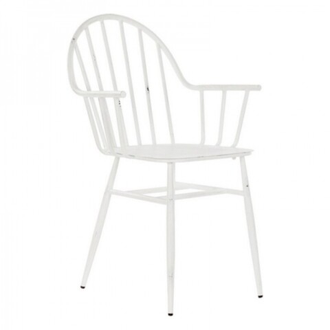 Scaun pentru gradina, dkd home, 55 x 53.5 x 86 cm, metal, alb