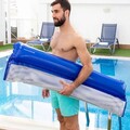 Hamac plutitor dublu pentru piscina Twolok InnovaGoods, 135 x 131.5 cm, albastru
