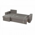 Coltar extensibil reversibil Oslo Grey Purple Flower Bedora, cu lada de depozitare, 247x148x78 cm