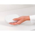 Set dozator sapun / detergent lichid 2 piese, Brabantia, SinkStyle Mineral, 14x9.5x15.7 cm, 220 ml, otel, alb