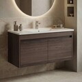 Dulap de baie cu chiuvetă, Hanah Home, Side 100 v3, Maro inchis
