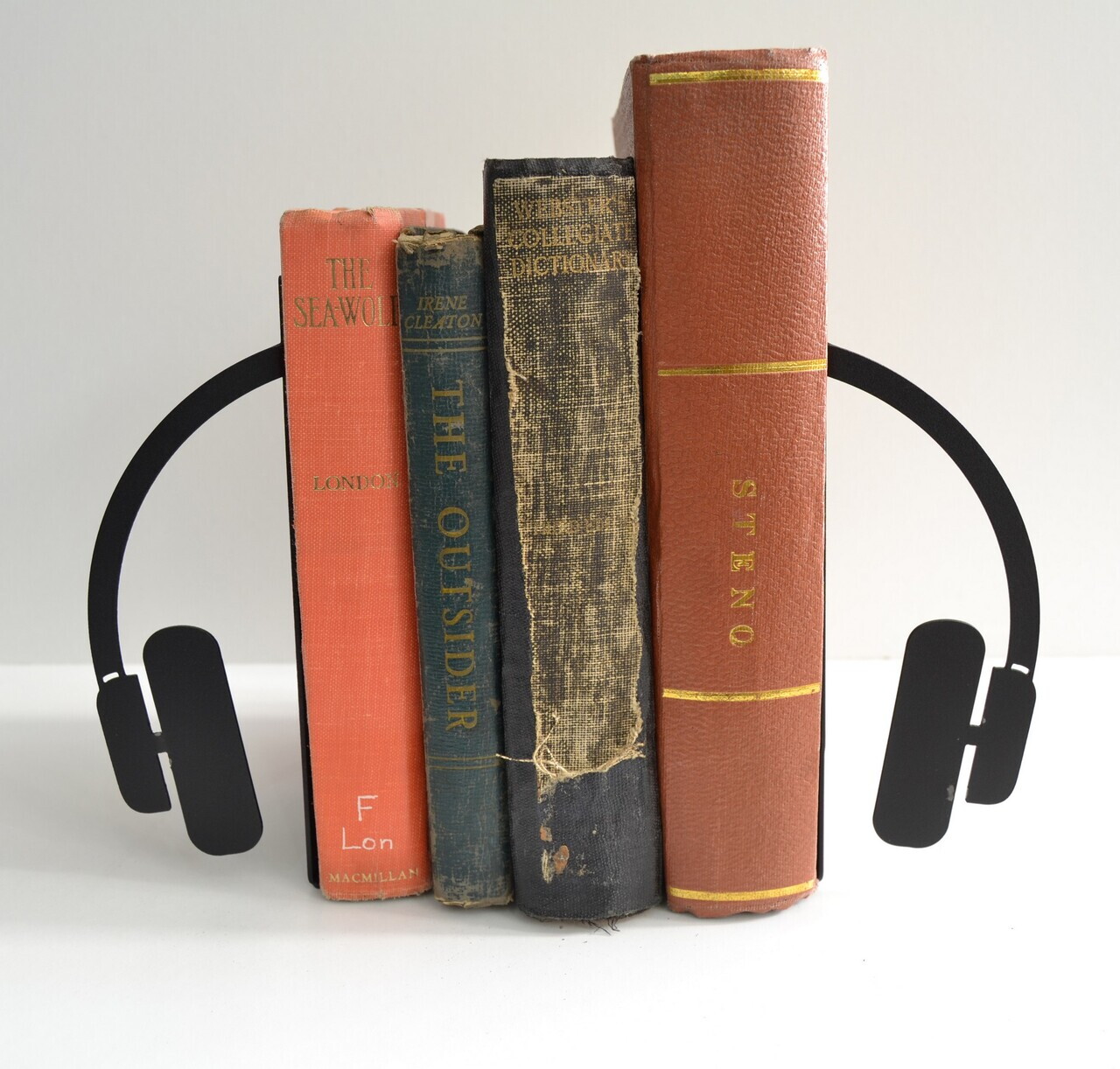 Opritor de carti, RT-MET-BOOKEND-010, Dimensiune: 20 x 8,2 x 19 cm (2 bucăți), Negru