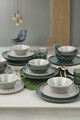 Serviciu de masa, Keramika, 275KRM1702, Ceramica , Nu absoarbe apa, Verde/Alb