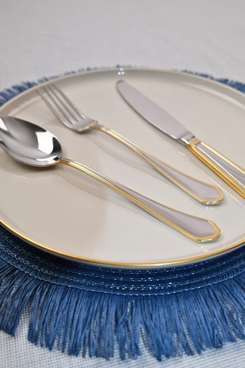 Set tacamuri, Hermia, 311MBL1716, Inox, Furculiță de masă: 17,2 x 3 cm (6 bucăți), Auriu - view 2