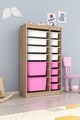 Dulap multifunctional, Estella, Montana Xs 2D4N8U, Sonomo Alb / Roz