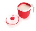 Cana pentru incalzit laptele in cuptorul cu microunde, Snips, 0.7 L, polipropilena, rosu