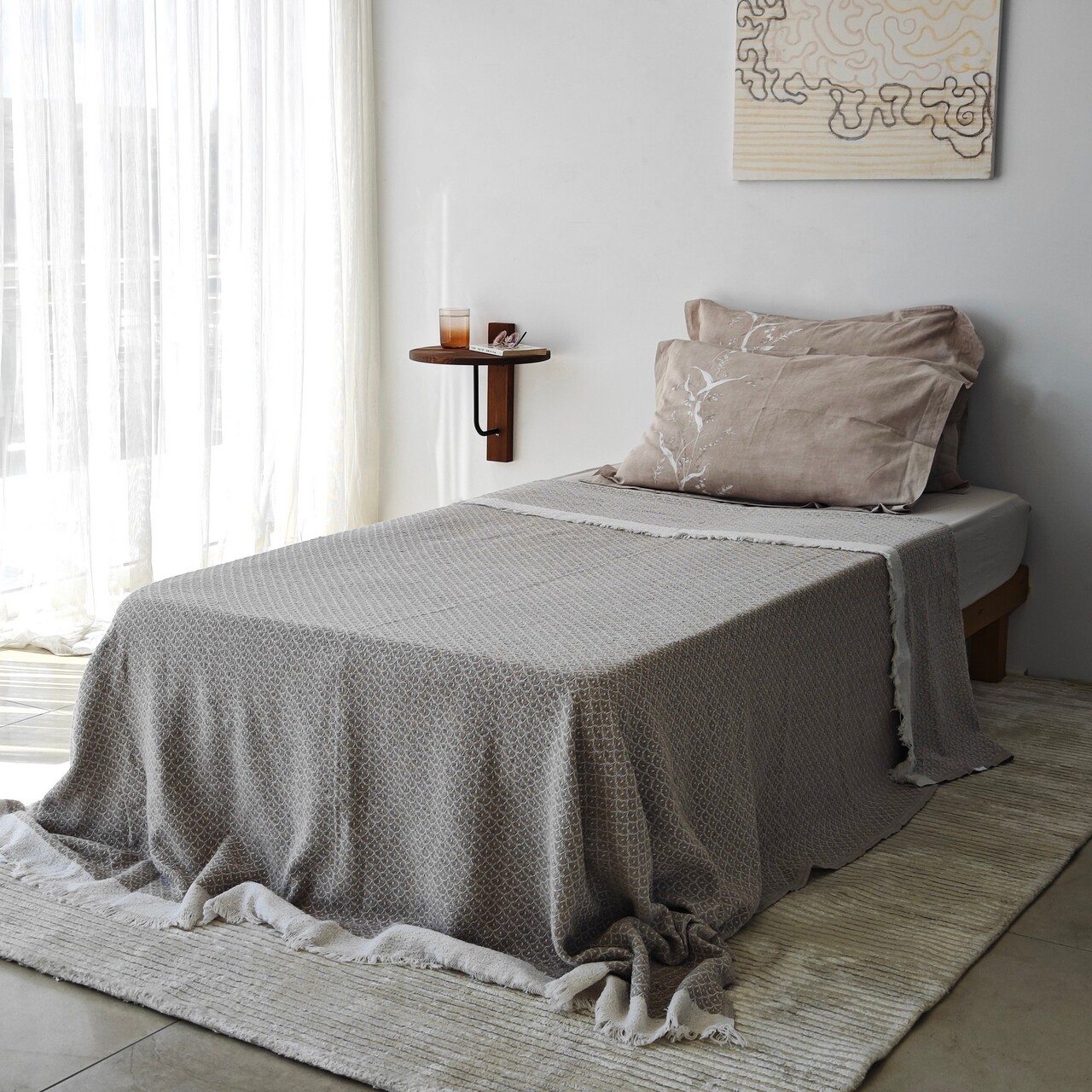 Raft de perete, Neostill, Reve, 35x35 cm, Lemn masiv, Castan / Negru - 2 | YEO